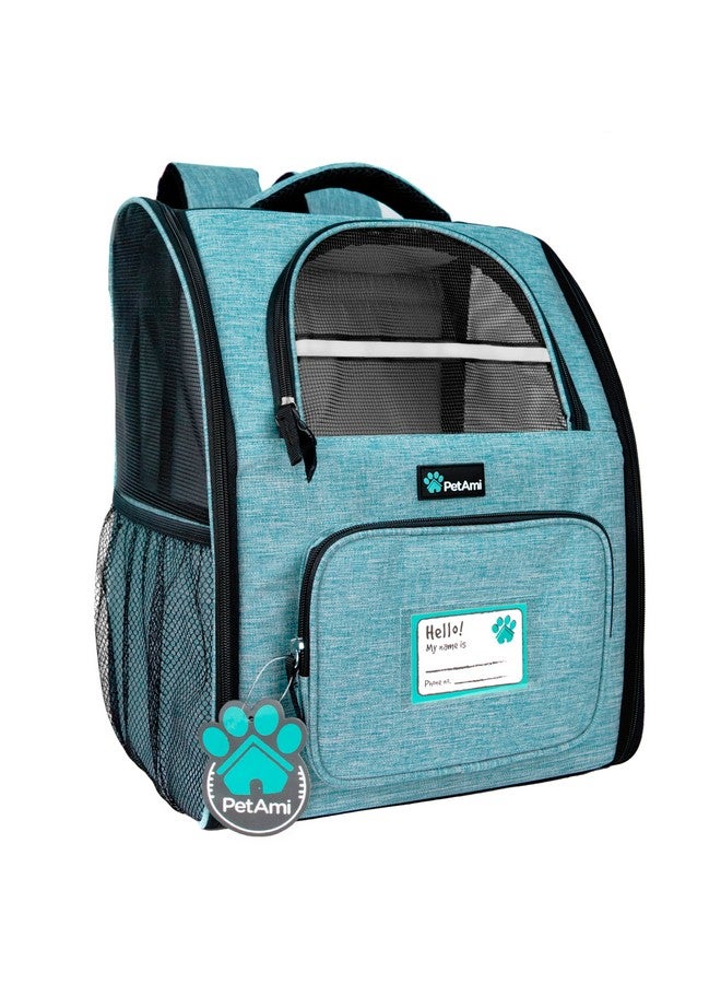 PetAmi Dog Backpack Carrier for Small Large Cat, Pet, Puppy, Ventilated Pet Hiking Backpack Travel Bag, Airline Approved Cat Backpack Carrier, Camping Biking Dog Bag Up to 18lbs Pet, Teal Turquoise - Image 1