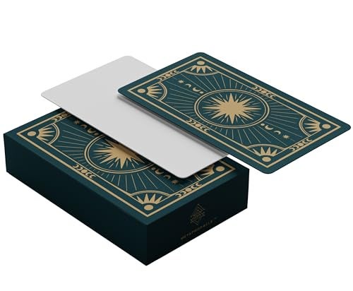 Metaphoracle Create Your Own Oracle Cards DIY Blank Tarot Cards Deck of 80 Blank Oracle Cards with Celestial Gold Foil Design Standard Tarot Card Size 475 inches x 275 inches Green - Image 5