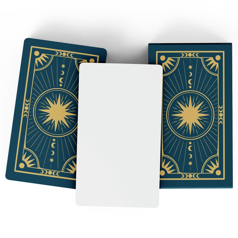 Metaphoracle Create Your Own Oracle Cards DIY Blank Tarot Cards Deck of 80 Blank Oracle Cards with Celestial Gold Foil Design Standard Tarot Card Size 475 inches x 275 inches Green - Image 3