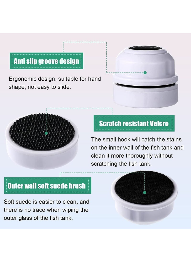 SYOSI 2 Pieces Mini Aquarium Glass Cleaner Magnetic Algae Scraper Magnetic Glass Cleaner No Scratch Magnet Fish Tank Glass Cleaner Magnetic Brush for Small Fish Tank Glass and Acrylic Aquarium - Image 4