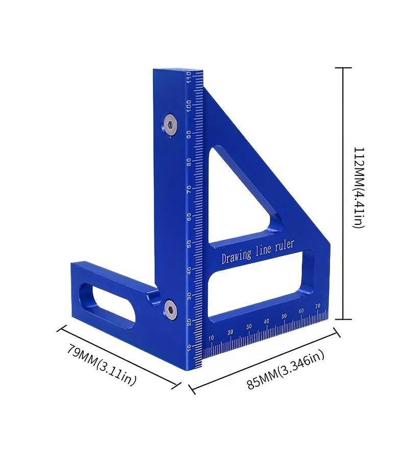 Red Aluminum 45/90 Degree Woodworking Square Angle Ruler Precision Rust Resistant Metal Measuring Tool Carpentry DIY Layout - Image 3