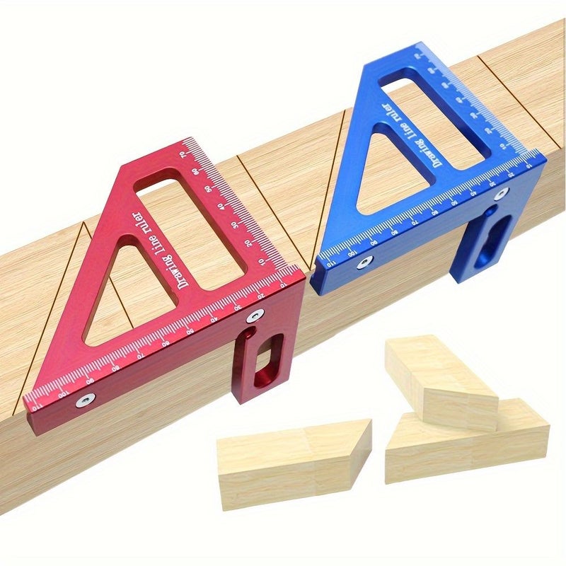 Red Aluminum 45/90 Degree Woodworking Square Angle Ruler Precision Rust Resistant Metal Measuring Tool Carpentry DIY Layout - Image 5