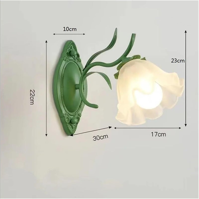 French Rural Flower Wall Lamp Vintage Living Room Background Bedroom Bedside Lights Sconces Aisle Stairway Indoor Decoration,Energy Conservation (Warm Light) - Image 2