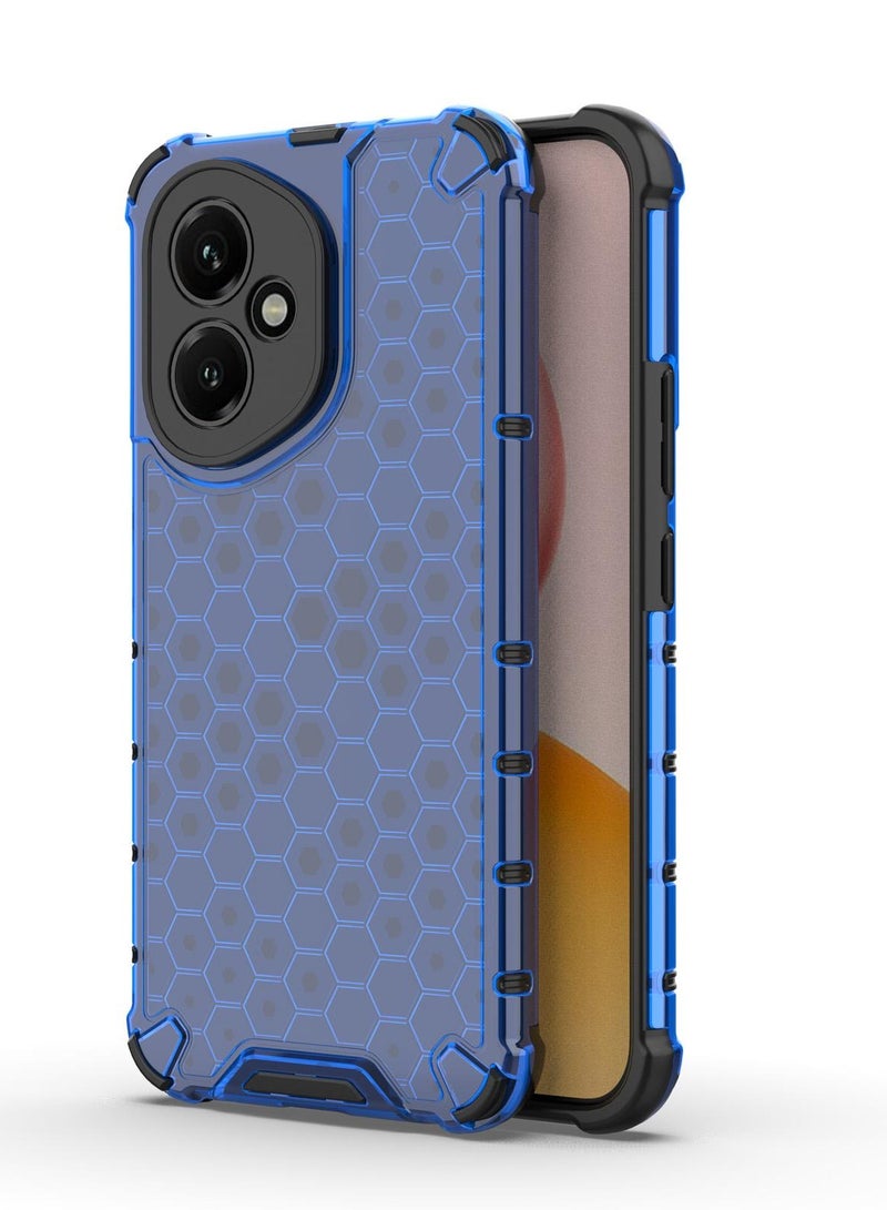 Case Cover Honeycomb Case Shockproof Camera Protection Cover Compatible with Honor 400 (Blue) - Image 1