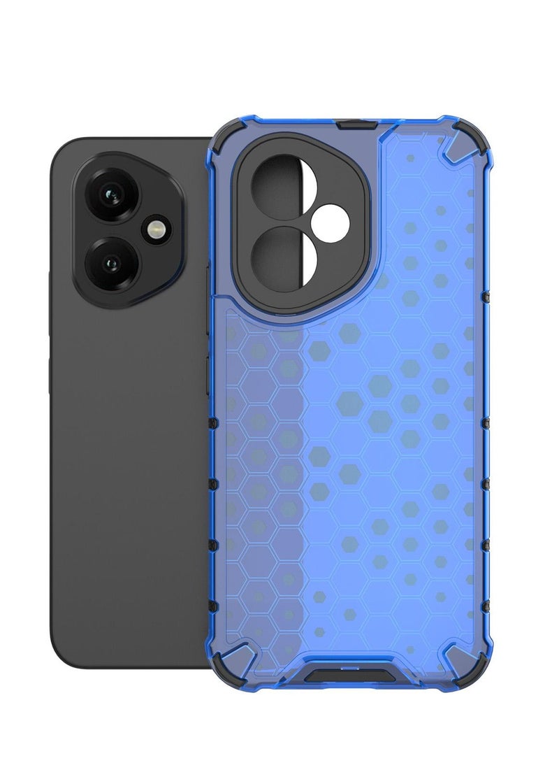 Case Cover Honeycomb Case Shockproof Camera Protection Cover Compatible with Honor 400 (Blue) - Image 4