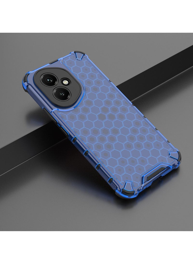 Case Cover Honeycomb Case Shockproof Camera Protection Cover Compatible with Honor 400 (Blue) - Image 2