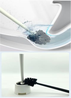 Generic Toilet Brush and Holder , Toilet Bowl Brush and Holder with Long Handle,  Durable PP Bristles, Modern RV Bathroom Accessories, Deep Cleaning, Wall mountable （Black）  - Image 5