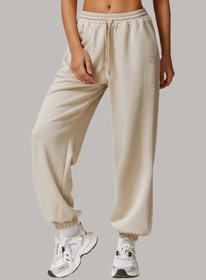 Womens Mid Waist Oversized Wide Leg Joggers