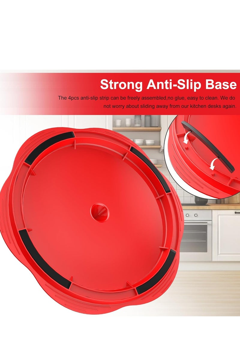 Arabest Chicken Shredder with Separate Plate, Large Meat Shredder Tool Twist with Transparent Lid&Brush&Fork, Visible Manual Chicken Breast Shredder, Dishwasher Safe, BPA Free,Ergonomic Handle, Easy to Clean,10.8Inch(Red) ﻿ - Image 5