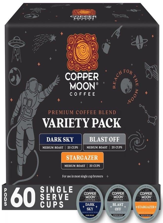 Copper Moon Single Serve Coffee Pods For Keurig K-Cup Brewers, Flavored Variety Pack (Stargazer, Dark Sky, Blast Off), 60 Count - Image 2