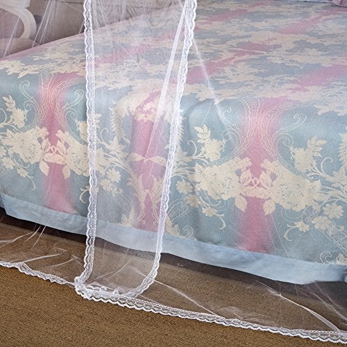 Nattey 4 Corners Princess Bed Curtain Canopy Canopies for Girls Boys Adults Bed Gift (Queen, White) - Image 4