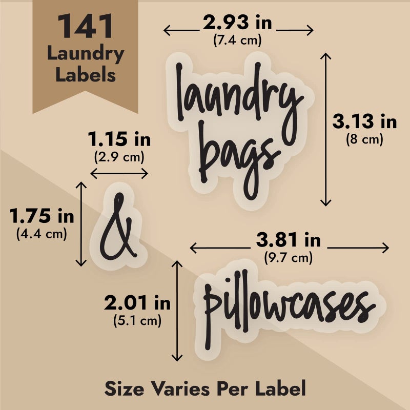 Talented Kitchen Laundry Labels for Jars & Containers - 141 Count, White Vinyl, Modern Script - Laundry Room Organization & Kitchen Organization with Food Container Labels and Water-Resistant Adhesive - Image 5