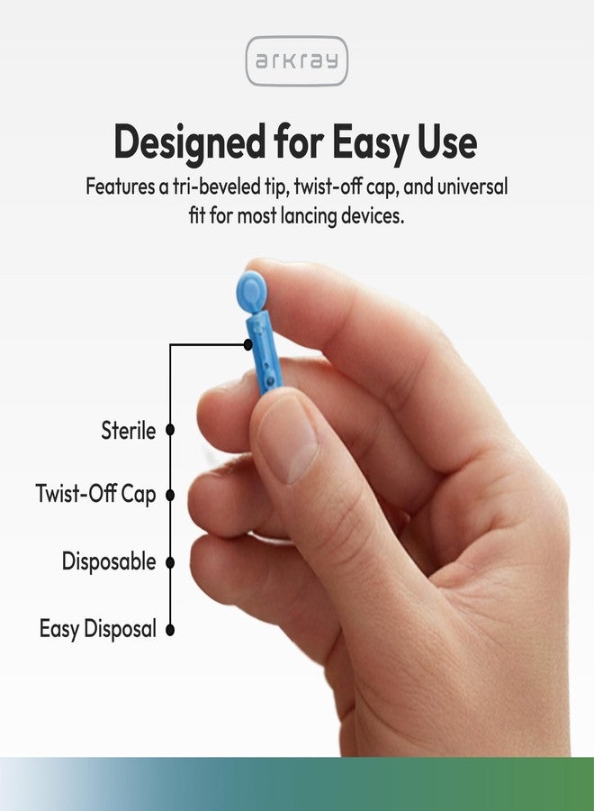 ARKRAY TechLITE Lancets 26 Gauge, 100 Count – Twist-Off Cap Lancets for Lancing Devices, Sterile Single-Use, Universal Fit for Most Standard Lancing Devices - Image 3