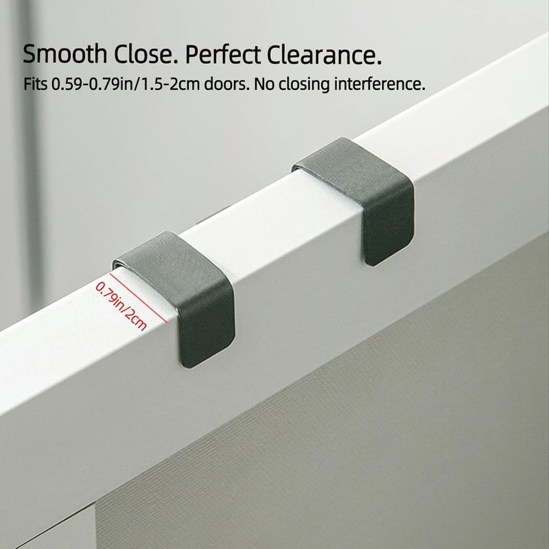 Door Hook 4 Heavy Duty Metal J Hook Bearing 3.2kg Kitchen Bathroom Laundry Universal Hanger Black - Image 2