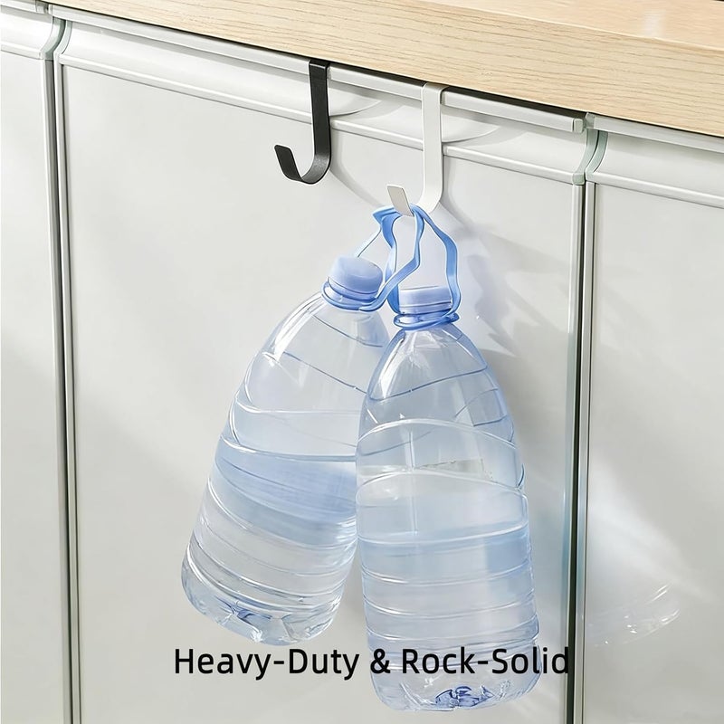 Door Hook 4 Heavy Duty Metal J Hook Bearing 3.2kg Kitchen Bathroom Laundry Universal Hanger Black - Image 5