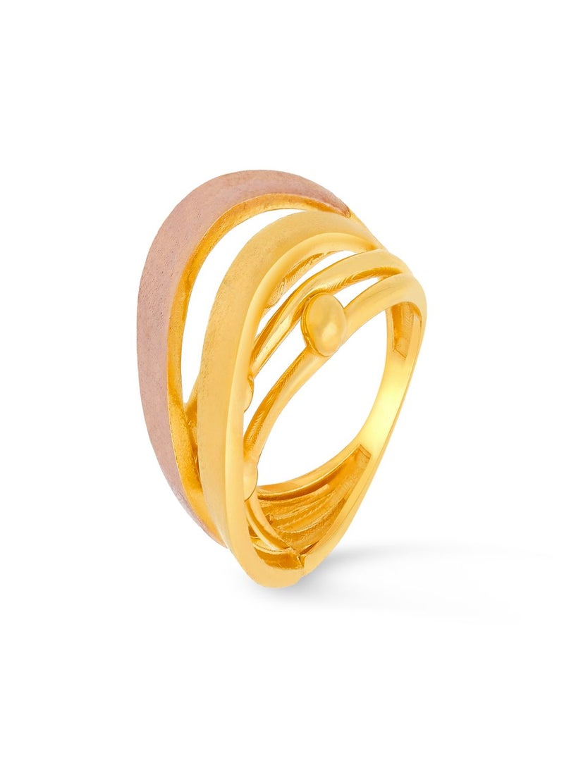 Malabar Gold and Diamonds - 22 Carat 916 Purity Multicolour Gold Ring RG3463406T15 For Women - Image 1