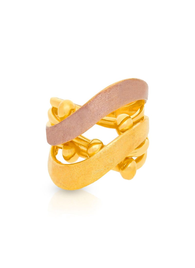 Malabar Gold and Diamonds - 22 Carat 916 Purity Multicolour Gold Ring RG3463406T15 For Women - Image 1