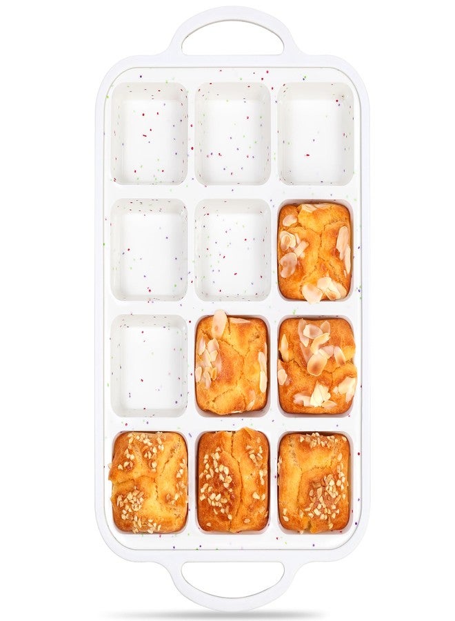 AOTASO 1 Pc Brownie Pan with Dividers Silicone Nonstick Mini Individual 12 Cup Square Muffin Cupcake Pans with Metal Frame(Cream) - Image 1