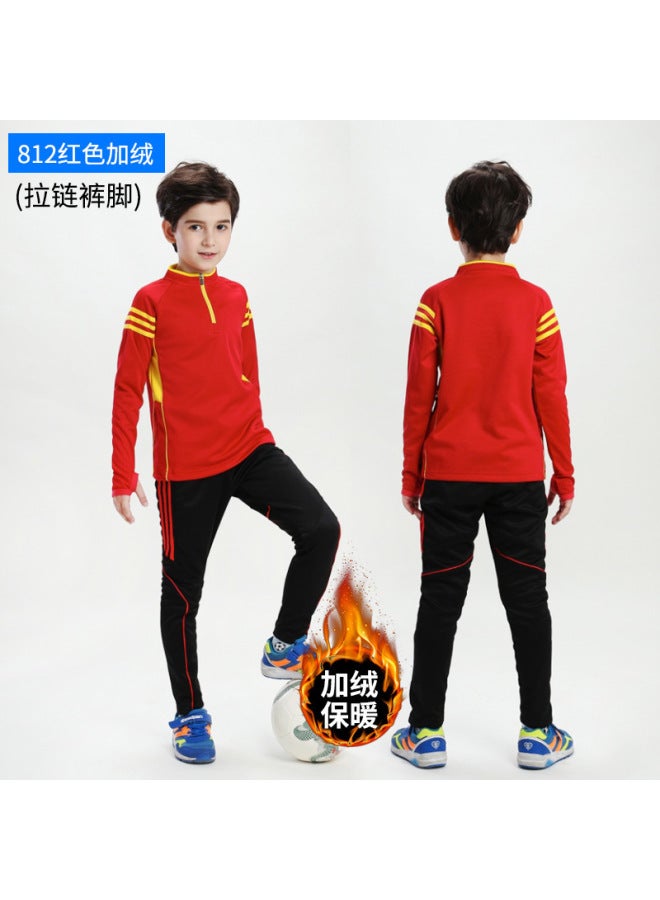 812 Red Suit Plus Velvet Football Jersey - Image 1