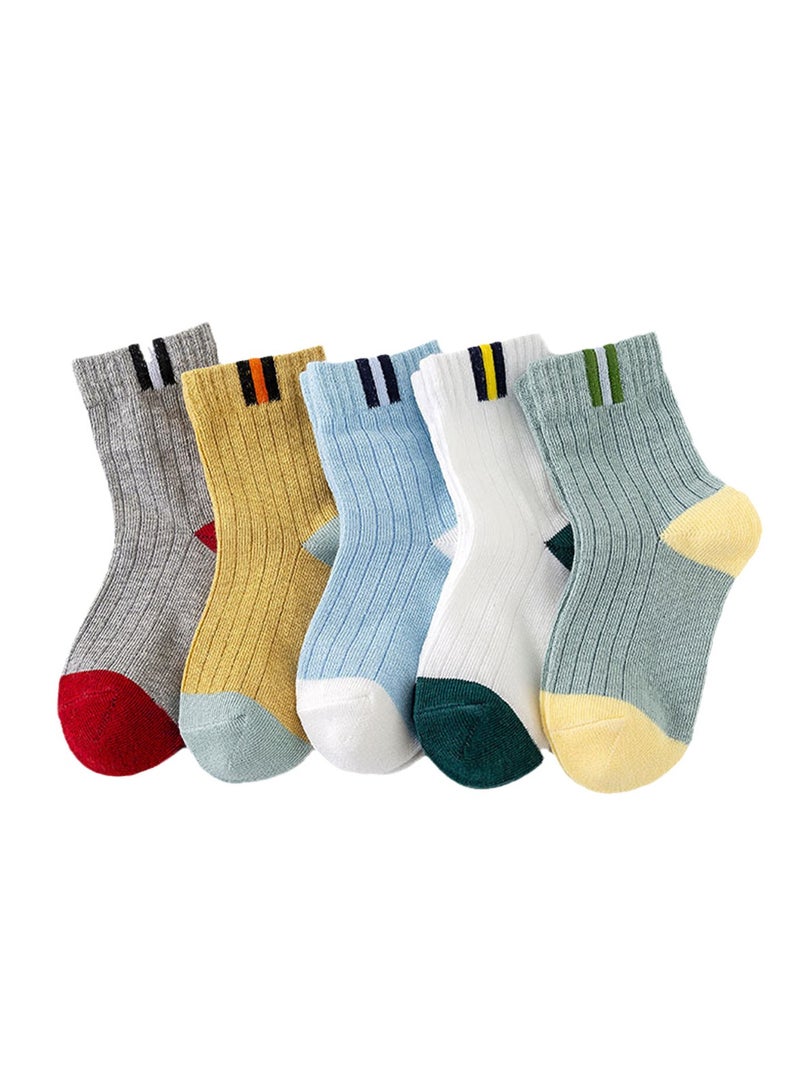 5 pairs of children's socks combed cotton breathable children's socks - Image 1