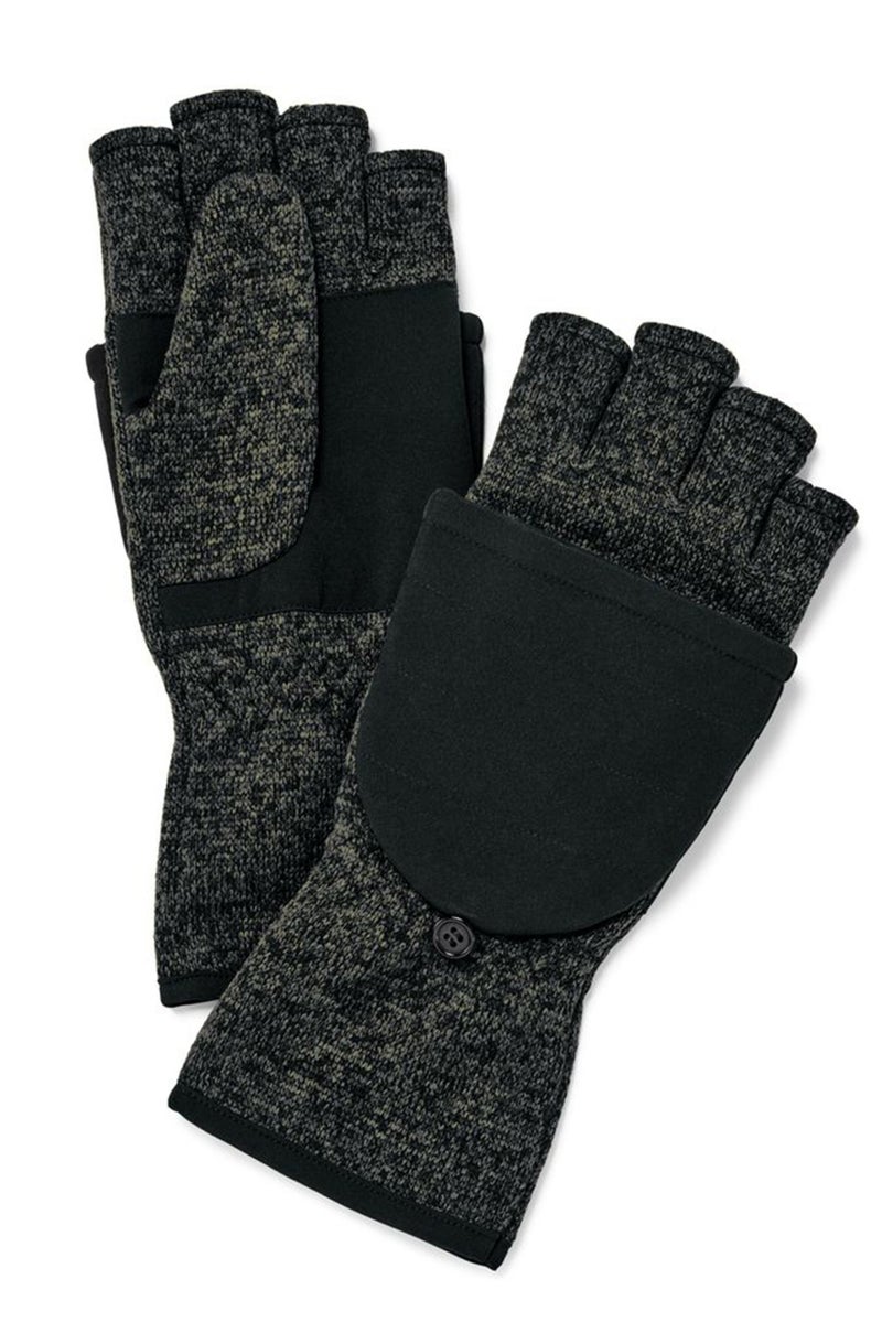 Tchibo Unisex 1 Pair Knitted Fleece Mittens, Olive - Image 2