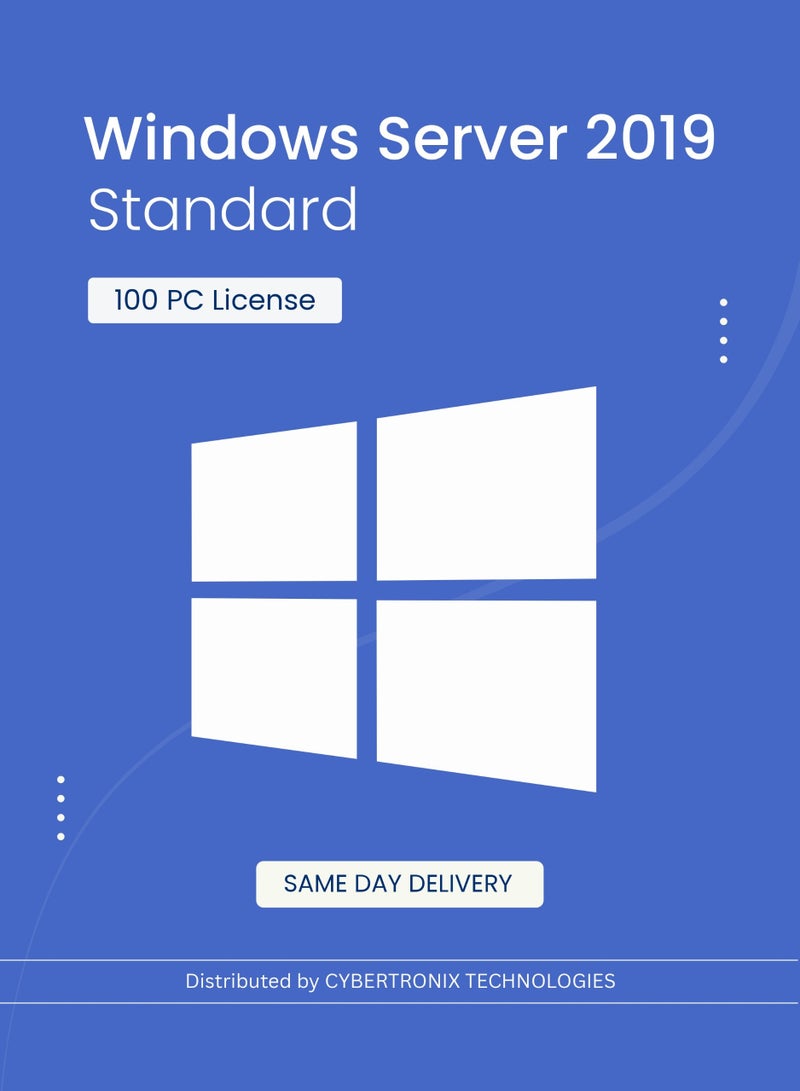 Windows Microsoft Windows Server 2019 Standard | 100 PC License | Digital License | SAME DAY DELIVERY