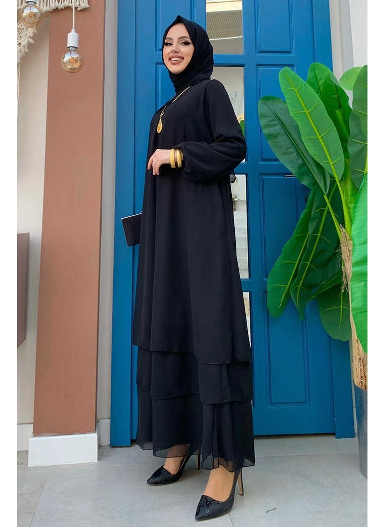 Bym Layered View Sleeve Cuff Elastic Chiffon Dress 3060 Black - pzsku/ZE0CD0FF3FA2FBB176C28Z/45/_/1738060277/2df0c6fa-8f99-44a6-a70e-3d84194a42cf