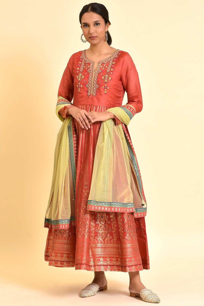 Wishful Women Fit And Flare Maxi By W Dress & Dupatta_23Fesp11186-119421_M, Assorted - Image 3
