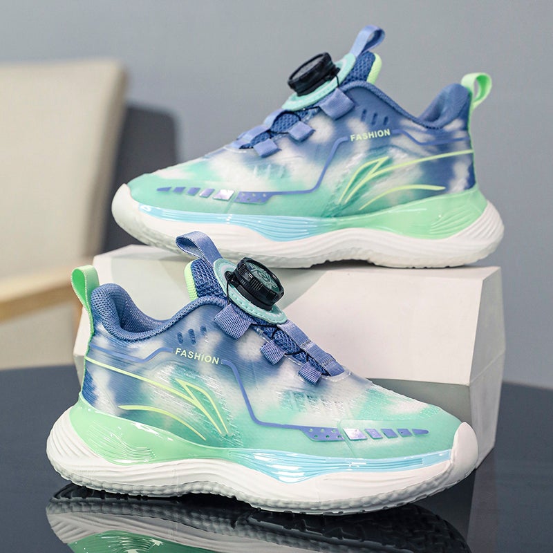 Boys Shoes Children'S Sneaker Big Children'S Rotating Buckle Basketball Shoes Fleece-Lined Cotton Shoes - Image 5