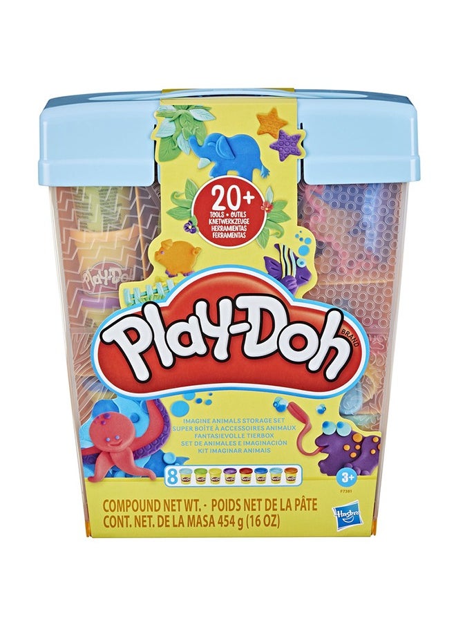 Play-Doh - مجموعة تخزين حيوانات متخيلة، 22 ملحقات، أنشطة الحرف والفنون للأطفال من عمر 3 سنوات فما فوق، ألعاب حيوانات - Image 1