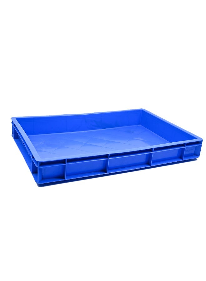 حلول أخلاقية Catering Closed Crate Storage Crate Storage Box Organizer Bin Stackable Basket Heavy Duty Reinforced Walls Anti-Slip Grid Base UV Stabilized Fade-Resistant Easy Handling for Catering Food Storage Transport – 600 x 400 x 80 mm 19 Liters (BLUE) 