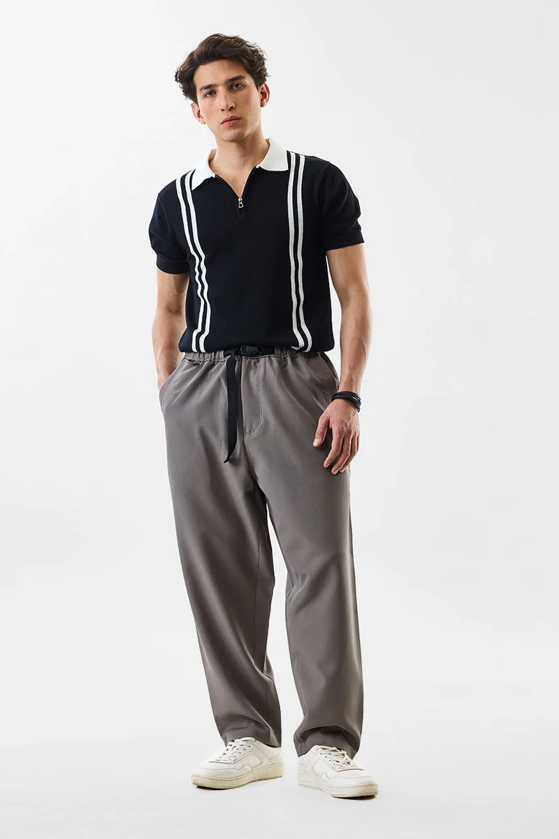 SNITCH Relaxed Fit Stretch Grey Trousers