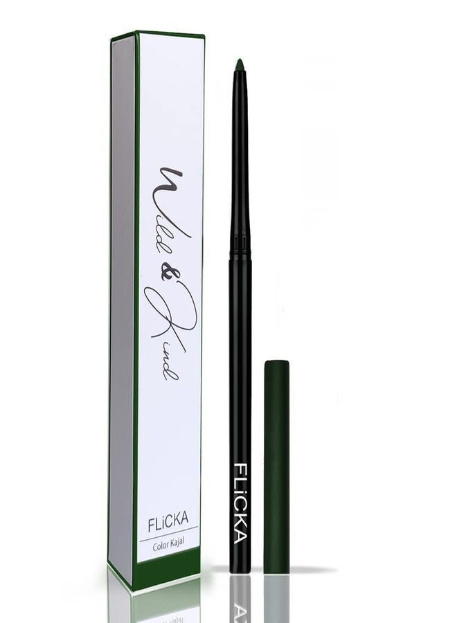 FLiCKA Wild & Kind Twist Kajal Pen - 04 Green Treasure- Waterproof & Long Lasting - 0.30gm - Image 1