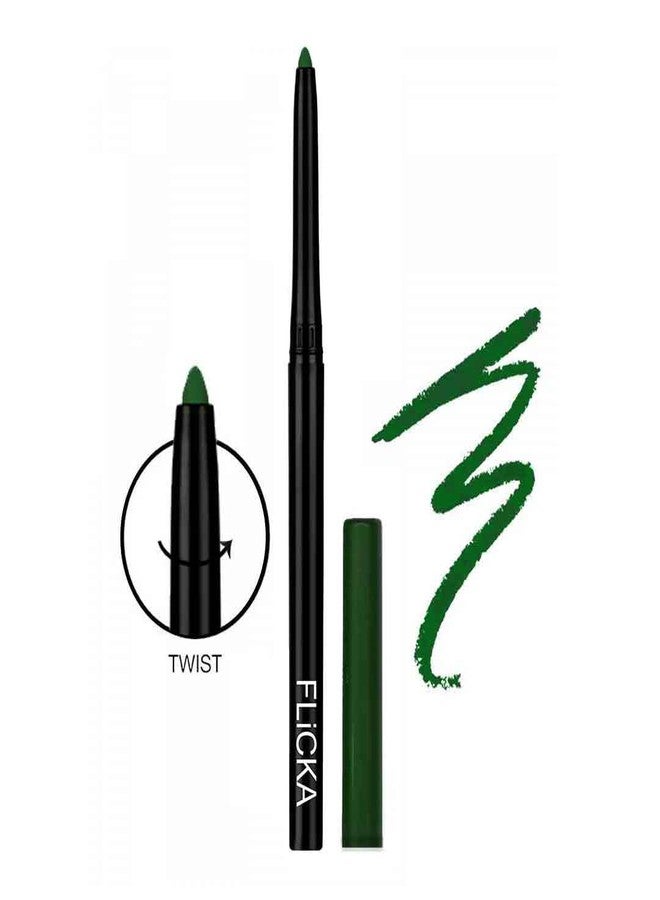 FLiCKA Wild & Kind Twist Kajal Pen - 04 Green Treasure- Waterproof & Long Lasting - 0.30gm - Image 3