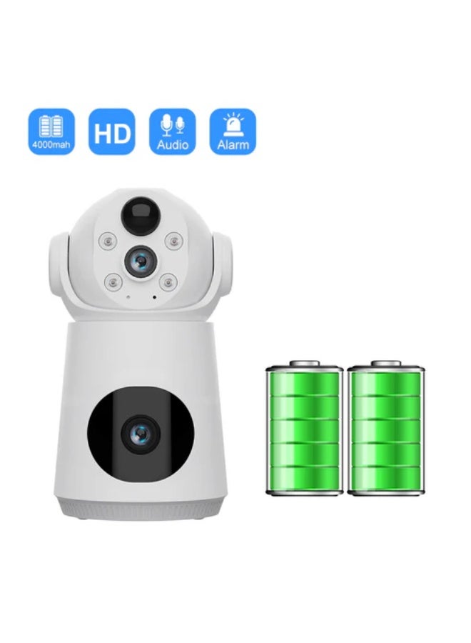 كروني كاميرا مراقبة لاسلكية كروني Vqs003wifi بدقة 4 ميجابكسل، تعمل بالبطارية، مزودة بخاصية واي فاي، مع كشف الحركة، ورؤية ليلية، وصوت ثنائي الاتجاه، ومراقبة منزلية - Image 2