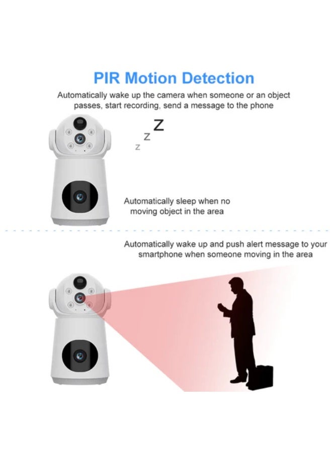 كروني كاميرا مراقبة لاسلكية كروني Vqs003wifi بدقة 4 ميجابكسل، تعمل بالبطارية، مزودة بخاصية واي فاي، مع كشف الحركة، ورؤية ليلية، وصوت ثنائي الاتجاه، ومراقبة منزلية - Image 4