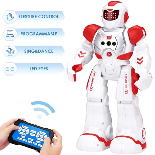 KingsDragon Robots Toy for Kids RC Gesture Sensing Toy Interactive Walking Singing Dancing Robot Birthday Presents for Boys Girls Age 6 7 8 9 Years OldRed - Image 5