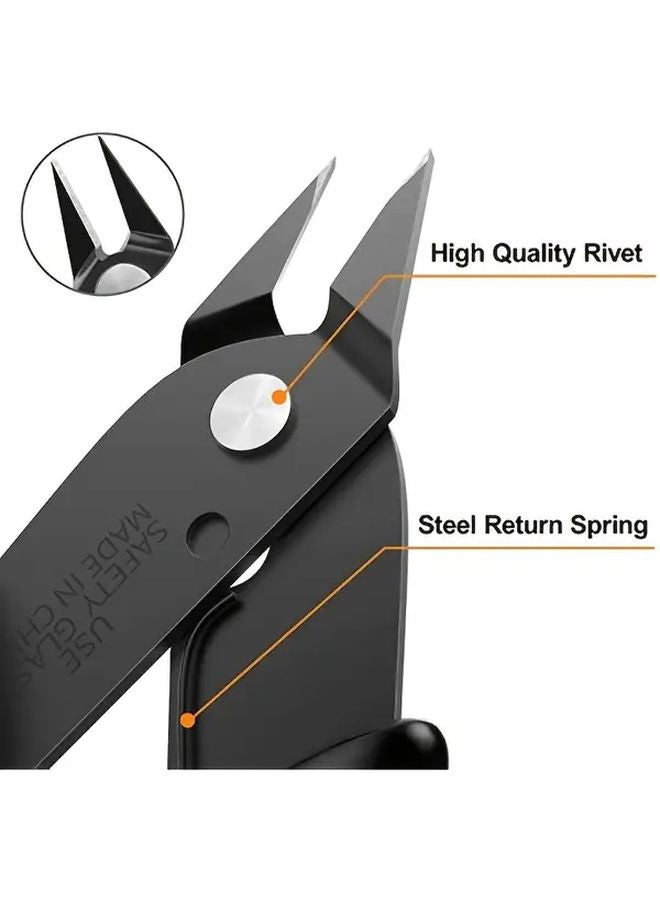 Black Micro Flush Cutter 5 Inch Precision Wire Cutters for Jewelry Electronics PCB - Image 5