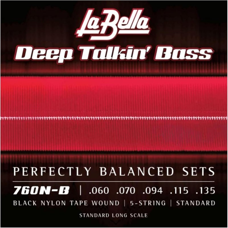 La Bella 760N-B Deep Talkin' Bass 5-String Set - Black Nylon Tape Wound - Image 1