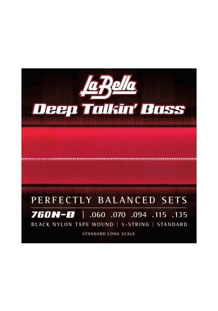 La Bella 760N-B Deep Talkin' Bass 5-String Set - Black Nylon Tape Wound - Image 2