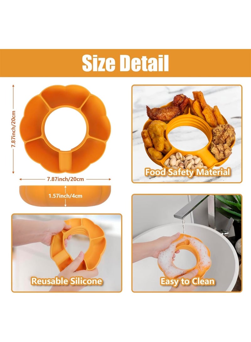 SOLARAE Snack Bowl for Stanley 40 oz Cup with Handle, Snack Tray on Top for Stanley Cup Accessories, Reusable Silicone Snack Ring for Tumbler, Gifts for Women, 40 oz, orange - Image 2