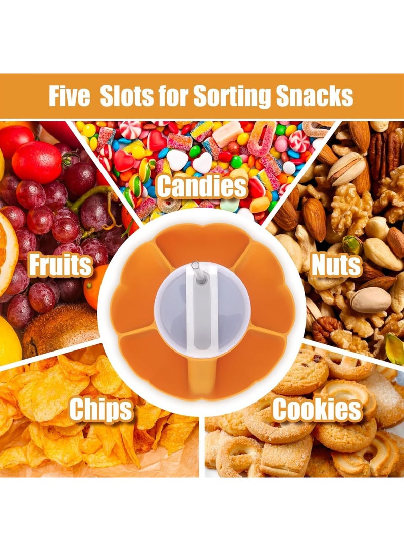 SOLARAE Snack Bowl for Stanley 40 oz Cup with Handle, Snack Tray on Top for Stanley Cup Accessories, Reusable Silicone Snack Ring for Tumbler, Gifts for Women, 40 oz, orange - Image 4