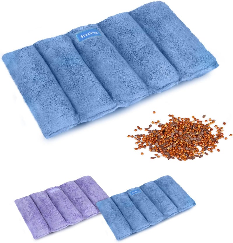 SuzziPad Microwave Heating Pad 65x12 Reusable Moist Heated Pads for Discomfort Reduction Sore Muscle Heat Packs for Shoulder Knee Abdominal and Back Blue - Image 1