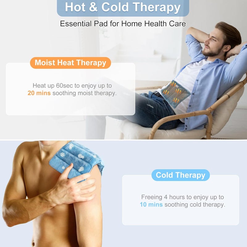 SuzziPad Microwave Heating Pad 65x12 Reusable Moist Heated Pads for Discomfort Reduction Sore Muscle Heat Packs for Shoulder Knee Abdominal and Back Blue - Image 5
