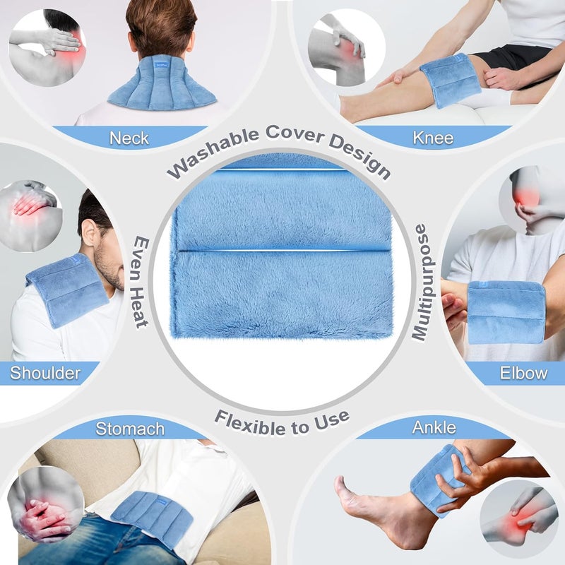 SuzziPad Microwave Heating Pad 65x12 Reusable Moist Heated Pads for Discomfort Reduction Sore Muscle Heat Packs for Shoulder Knee Abdominal and Back Blue - Image 4