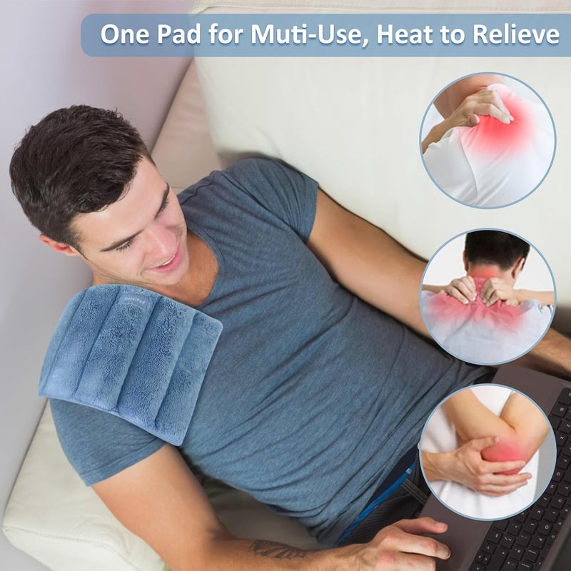 SuzziPad Microwave Heating Pad 65x12 Reusable Moist Heated Pads for Discomfort Reduction Sore Muscle Heat Packs for Shoulder Knee Abdominal and Back Blue - Image 2