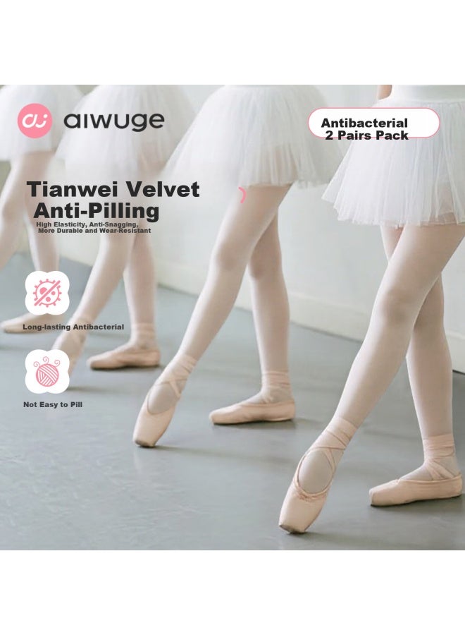Aiwuge Children's Dance Tights For Spring And Autumn, 10a Antibacterial Pantyhose, Girls' Ballet Practice Socks, White, XL Size - Image 1