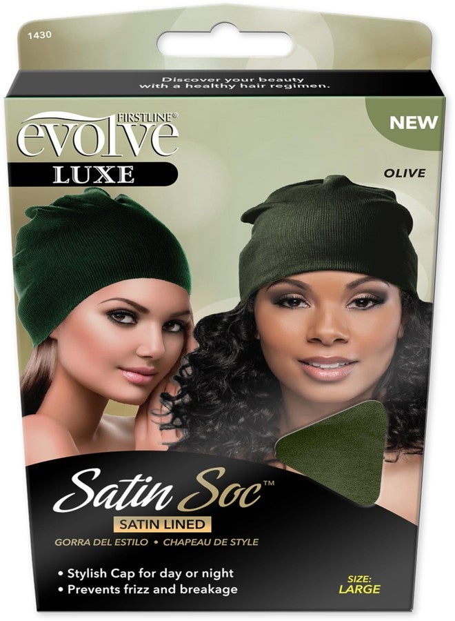 Evolve Satin Soc Olive Large (Satin-Lined Style Cap) - Image 1
