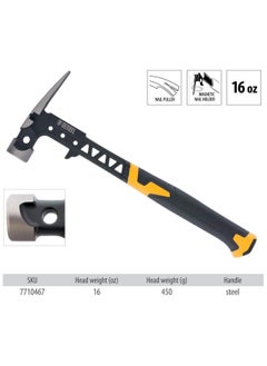 denzeL DENZEL 16-ounce Nailing Hammer Magnet Pane with Comfort Rubber Grip (7710467)  - Image 4