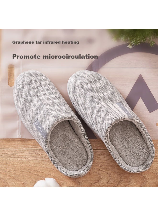 MONDOBELL Mondobell Graphene Antibacterial And Mite-proof Removable Warm Cotton Slippers Light Grey Size 36-37  - Image 2